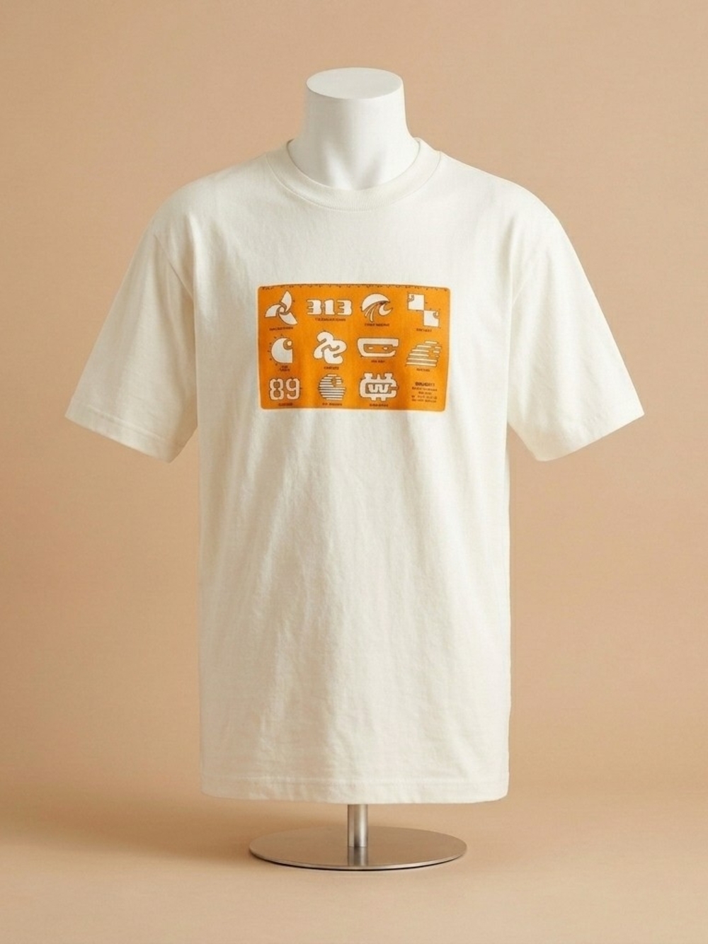 Carhartt WIP Linograph Organic Cotton Graphic Tee Off White Cream Medium